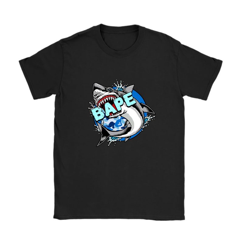 Cartoon Shark Bape Brand Unisex T-Shirt Cotton Tee TAT6258