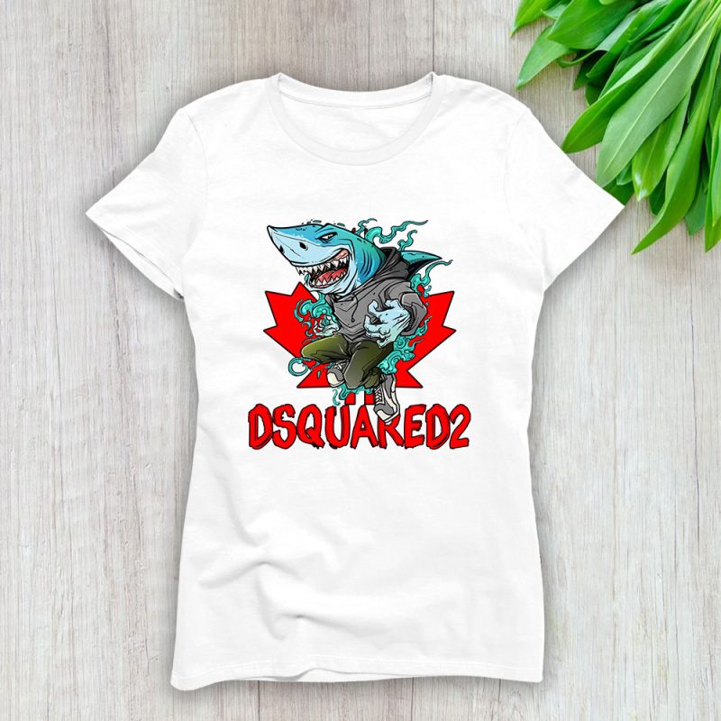 Cartoon Shark Dsquared2 Brand Lady Shirt Women Tee TLT5360