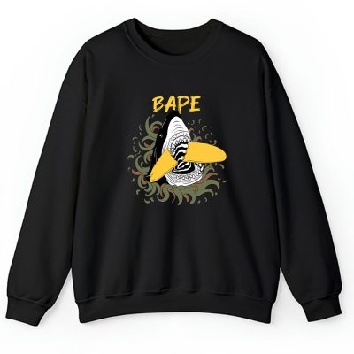 Cartoon Shark With Surfboard Bape Brand Unisex Sweatshirt TAS5485