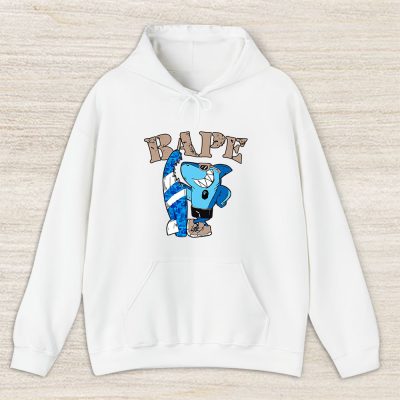 Cartoon Shark With Surfboard Bape Unisex Hoodie TAH5483