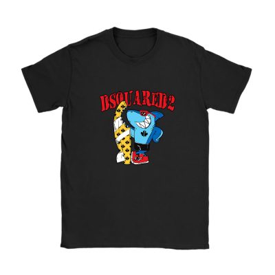 Cartoon Shark With Surfboard Dsquared2 Unisex T-Shirt TAT5486