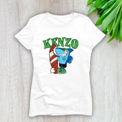 Cartoon Shark With Surfboard Kenzo Brand Lady Shirt Women Tee TLT5380