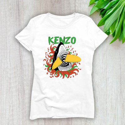 Cartoon Shark With Surfboard Kenzo Brand Lady Shirt Women Tee TLT5381