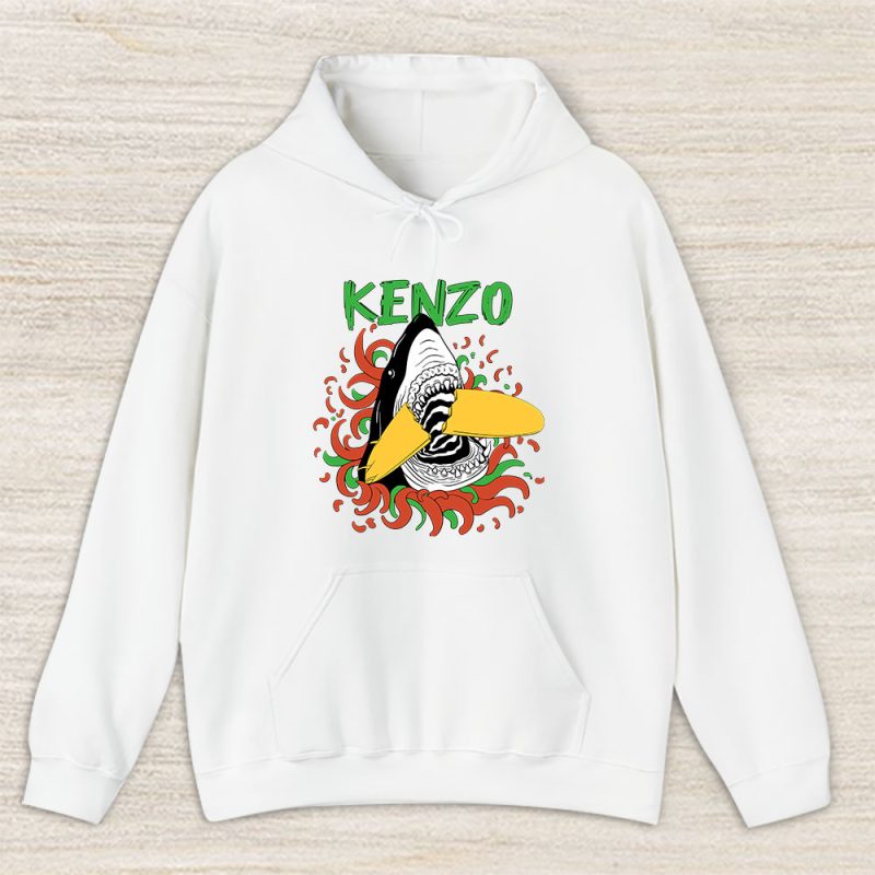 Cartoon Shark With Surfboard Kenzo Unisex Hoodie TAH5491