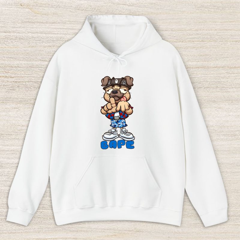 Cholo Pug Dog Making The Los Angeles Hand Sign Bape Brand Unisex Hoodie TAH6248