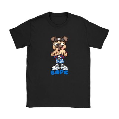 Cholo Pug Dog Making The Los Angeles Hand Sign Bape Brand Unisex T-Shirt Cotton Tee TAT6248