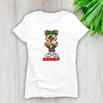 Cholo Pug Dog Making The Los Angeles Hand Sign Kenzo Brand Lady T-Shirt Cotton Tee TLT6252