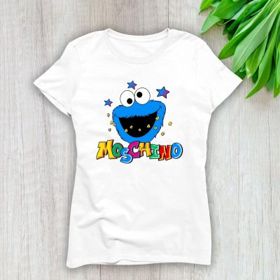 Cookie Monster Sesame Street Moschino Brand Lady Shirt Women Tee TLT5348