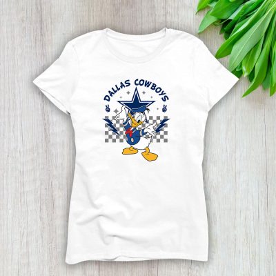 Donald Duck X Dallas Cowboys Team X NFL X American Football Lady T-Shirt Women Tee LTL8558