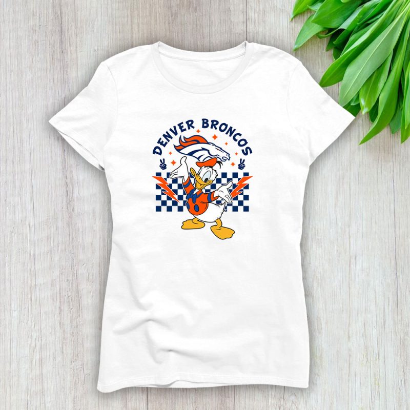 Donald Duck X Denver Broncos Team NFL American Football Lady T-Shirt Women Tee LTL8559