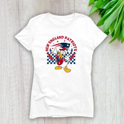 Donald Duck X New England Patriots Team NFL American Football Lady T-Shirt Women Tee LTL8561