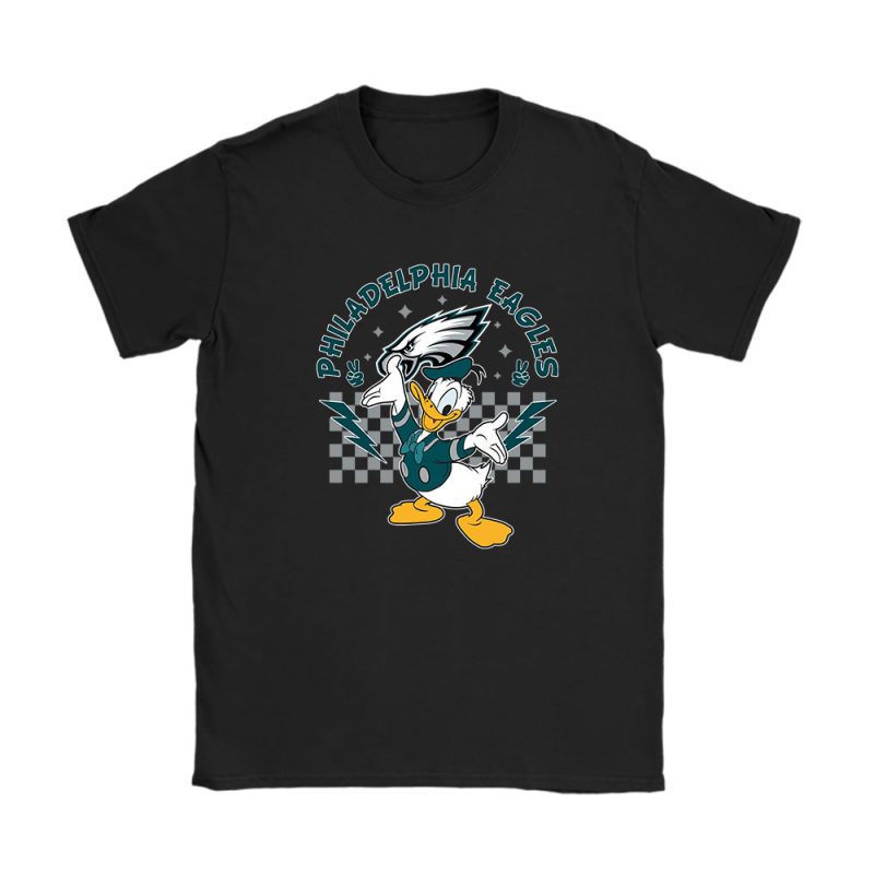 Donald Duck X Philadelphia Eagles Team NFL American Football Unisex T-Shirt Cotton Tee TAT8563