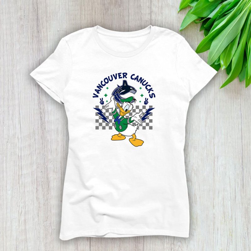 Donald X Vancouver Canucks Team NHL Hockey Fan Lady T-Shirt Women Tee LTL8576