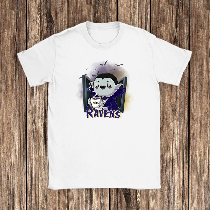 Dracula X Baltimore Ravens Team NFL American Football Unisex T-Shirt Cotton Tee TAT6742