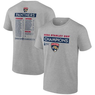 Florida Panthers 2024 Stanley Cup Champions Roster T-Shirt - Steel