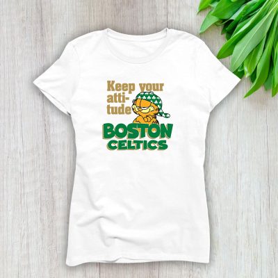Garfield X Boston Celtics Team X NBA X Basketball Lady T-Shirt Women Tee TLT6792