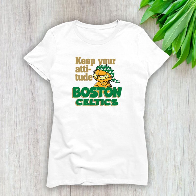 Garfield X Boston Celtics Team X NBA X Basketball Lady T-Shirt Women Tee TLT6792