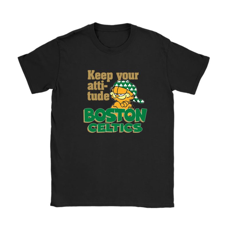 Garfield X Boston Celtics Team X NBA X Basketball Unisex T-Shirt Cotton Tee TAT6792