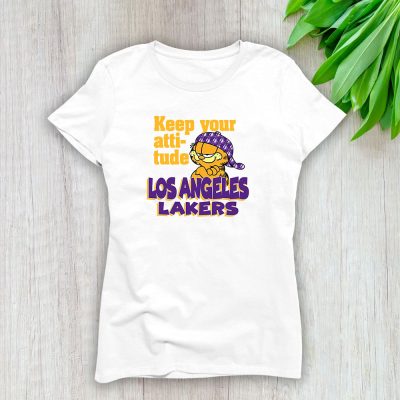 Garfield X Los Angeles Lakers Team X NBA X Basketball Lady T-Shirt Women Tee TLT6797