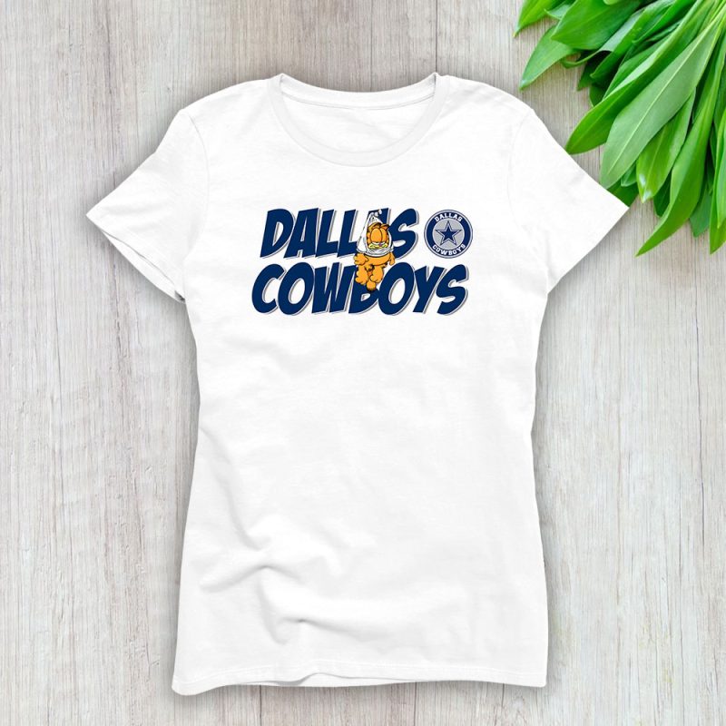 Garfiled X Dallas Cowboys Team X NFL X American Football Lady Shirt Women Tee TLT5617
