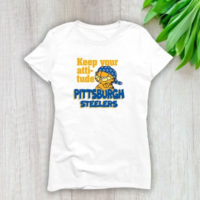 Garfiled X Pittsburgh Steelers Team NFL American Football Lady T-Shirt Women Tee TLT6778