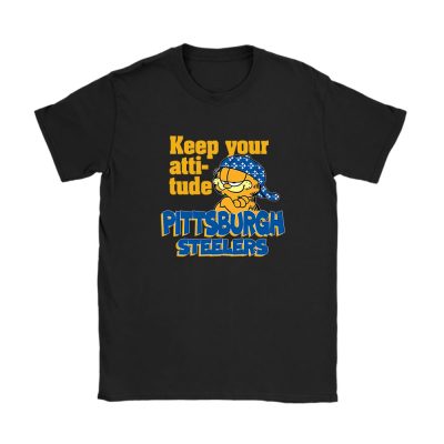 Garfiled X Pittsburgh Steelers Team NFL American Football Unisex T-Shirt Cotton Tee TAT6778