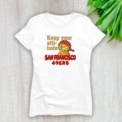 Garfiled X San Francisco 49ers Team NFL American Football Lady T-Shirt Women Tee TLT6780