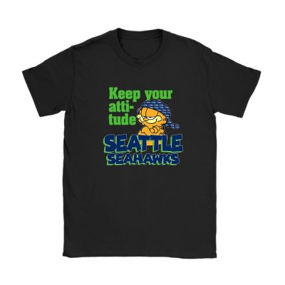 Garfiled X Seattle Seahawks Team NFL American Football Unisex T-Shirt Cotton Tee TAT6779