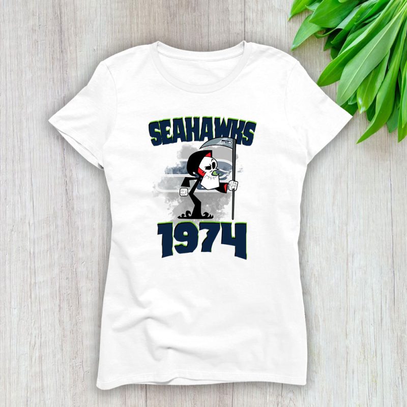 Grim Reaper X Seattle Seahawks Team NFL American Football Lady Shirt Women Tee TLT5684