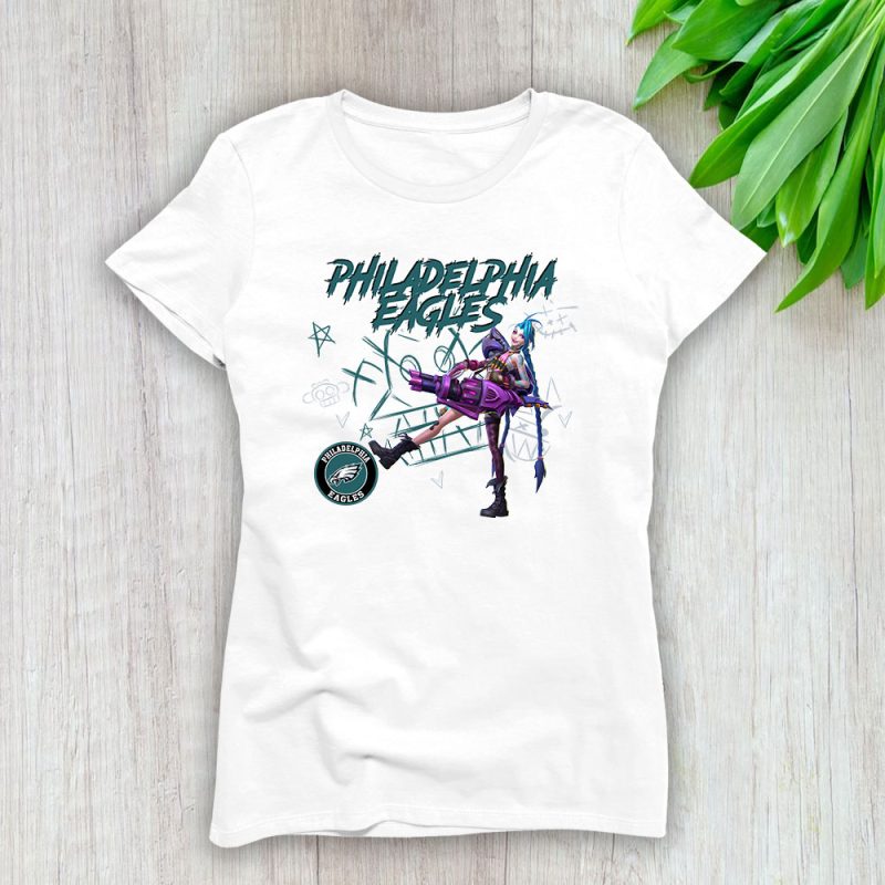 Jinx X Arcane X Philadelphia Eagles Team X NFL X American Football Lady Shirt Women Tee TLT5711