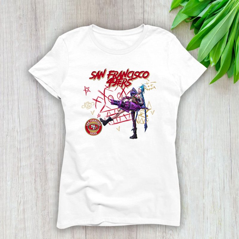 Jinx X Arcane X San Francisco 49ers Team X NFL X American Football Lady Shirt Women Tee TLT5714