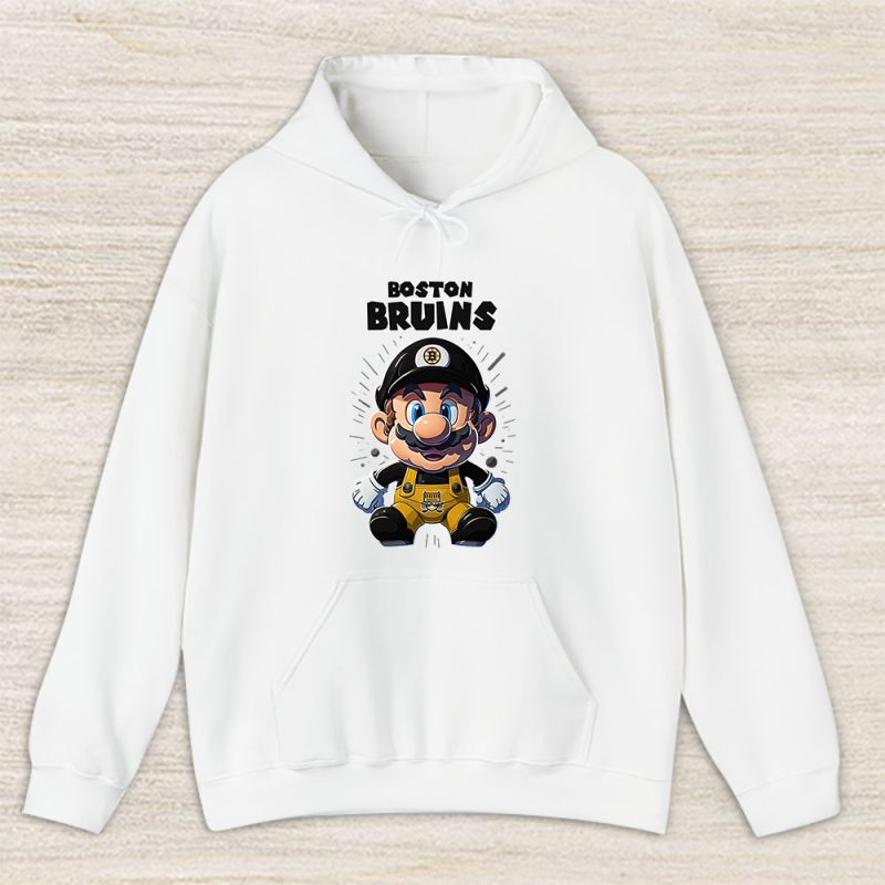 Mario X Boston Bruins Team X NHL X Hockey Fan Unisex Hoodie TAH5875