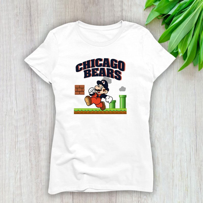 Mario X Chicago Bears Team NFL American Football Lady T-Shirt Women Tee LTL8582