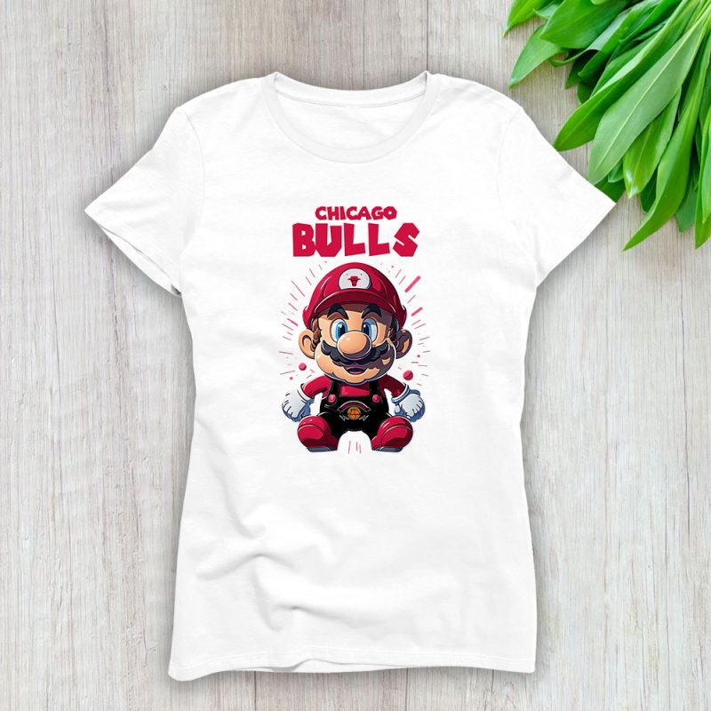 Mario X Chicago Bulls Team X NBA X Basketball Lady Shirt Women Tee TLT5737