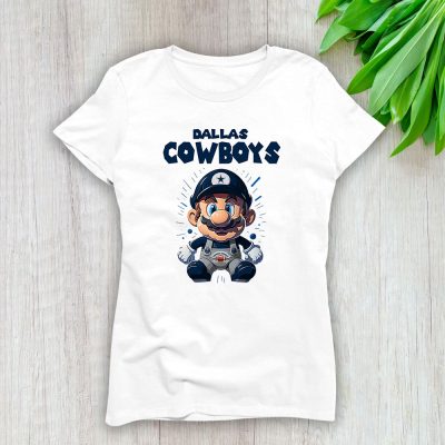 Mario X Dallas Cowboys Team X NFL X American Football Lady Shirt Women Tee TLT5748