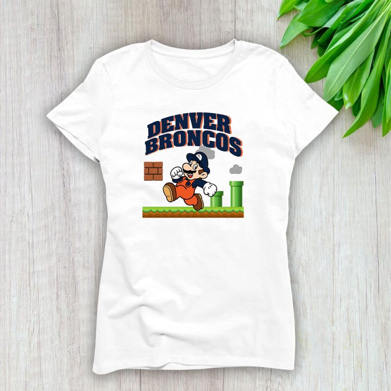 Mario X Denver Broncos Team NFL American Football Lady T-Shirt Women Tee LTL8585
