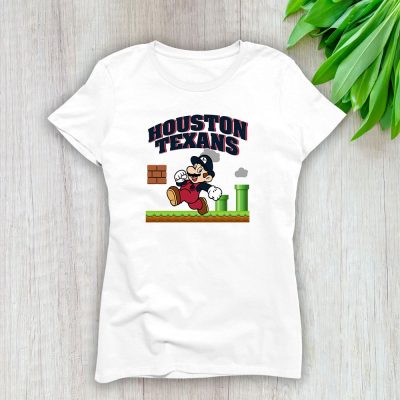 Mario X Houston Texans Team NFL American Football Lady T-Shirt Women Tee LTL8588