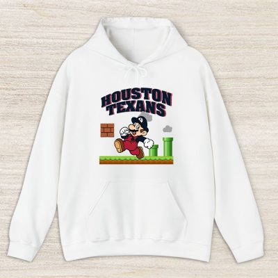 Mario X Houston Texans Team NFL American Football Unisex Hoodie TAH8588