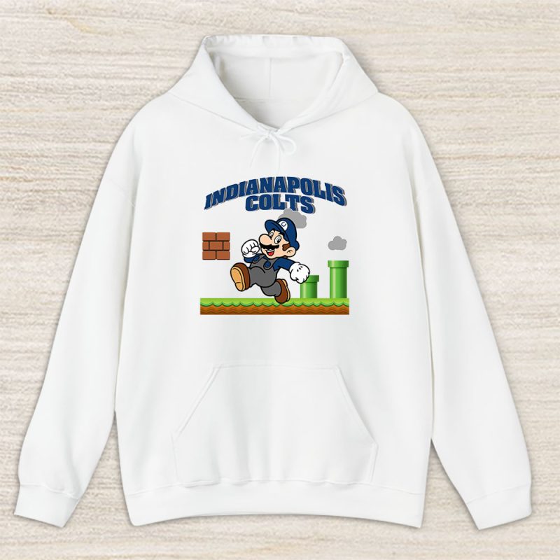 Mario X Indianapolis Colts Team NFL American Football Unisex Hoodie TAH8589