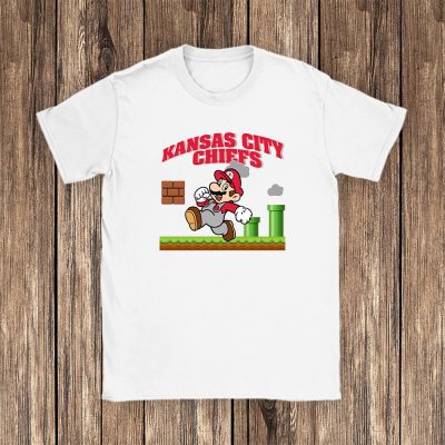 Mario X Kansas City Chiefs Team NFL American Football Unisex T-Shirt Cotton Tee TAT8591