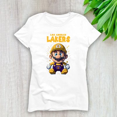 Mario X Los Angeles Lakers Team X NBA X Basketball Lady Shirt Women Tee TLT5741