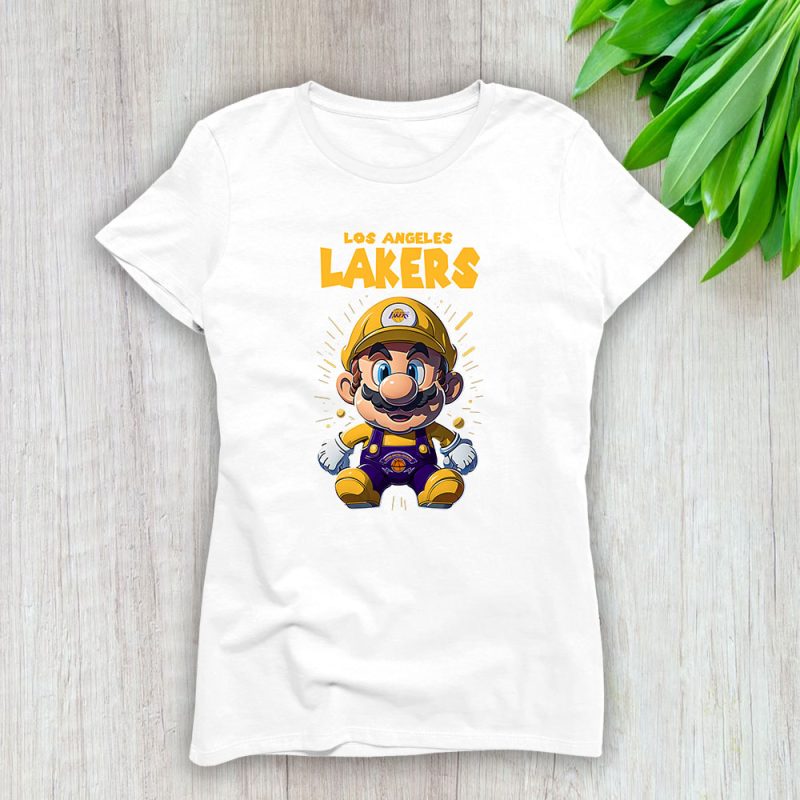 Mario X Los Angeles Lakers Team X NBA X Basketball Lady Shirt Women Tee TLT5741