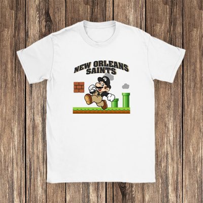 Mario X New Orleans Saints Team NFL American Football Unisex T-Shirt Cotton Tee TAT8598