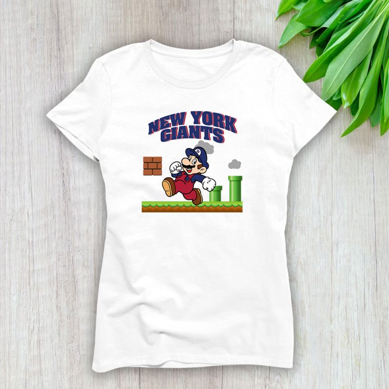 Mario X New York Giants Team NFL American Football Lady T-Shirt Women Tee LTL8599