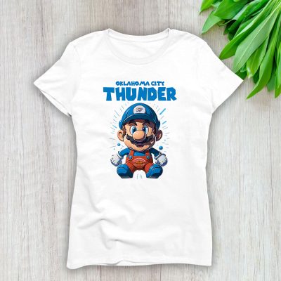 Mario X Oklahoma City Thunder Team X NBA X Basketball Lady Shirt Women Tee TLT5744