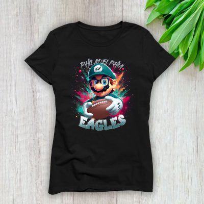 Mario X Philadelphia Eagles Team X NFL X American Football Lady Shirt Women Tee TLT5757