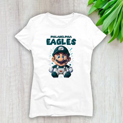 Mario X Philadelphia Eagles Team X NFL X American Football Lady Shirt Women Tee TLT5758