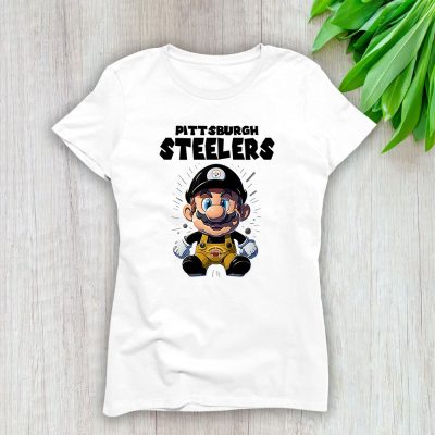 Mario X Pittsburgh Steelers Team X NFL X American Football Lady Shirt Women Tee TLT5760