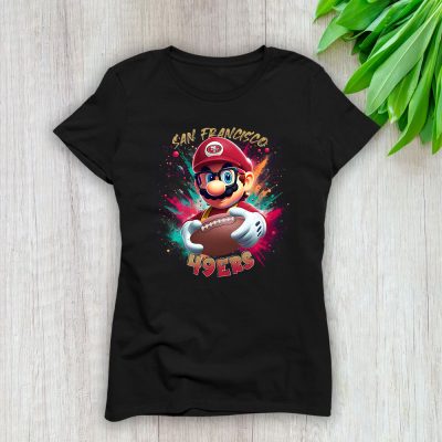 Mario X San Francisco 49ers Team X NFL X American Football Lady Shirt Women Tee TLT5763
