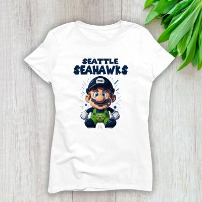 Mario X Seattle Seahawks Team X NFL X American Football Lady Shirt Women Tee TLT5762